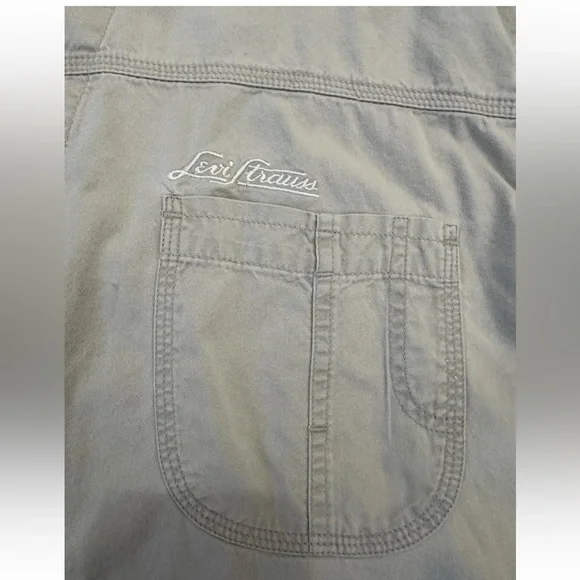 Levis VTG 90s Men L Metal Buttons Up Shirt Tactical Canvas Two Horse - Picture 7 of 11